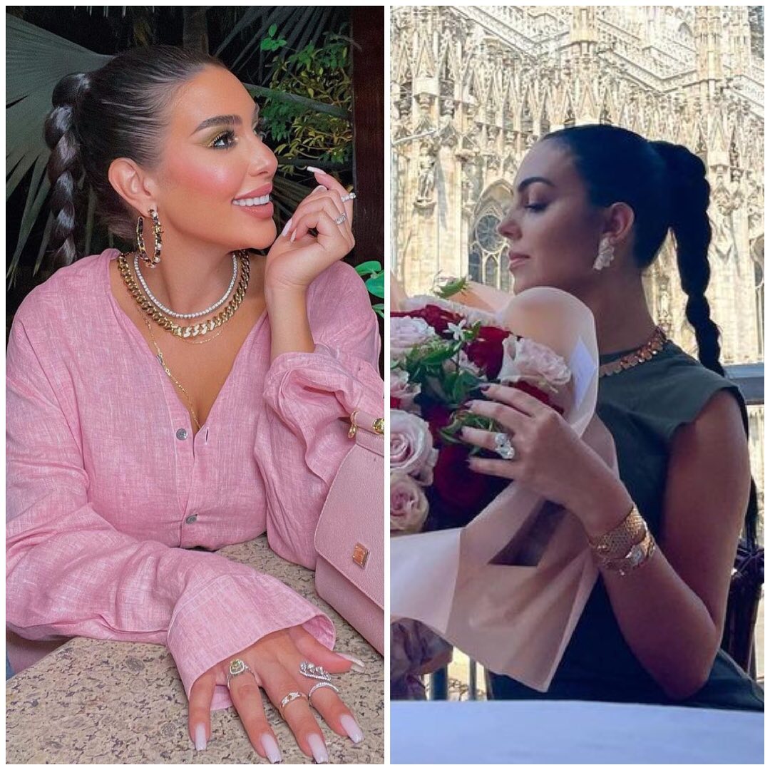 Georgina Rodríguez resemblance lookalike yasmine sabri