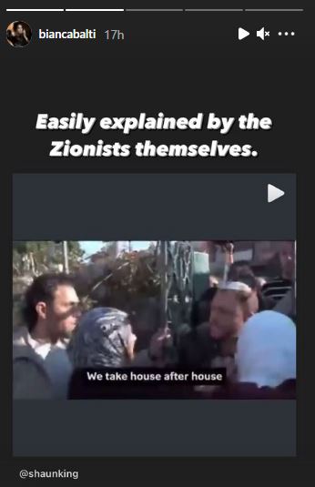 Bianca Balti palestine sheikh jarrah