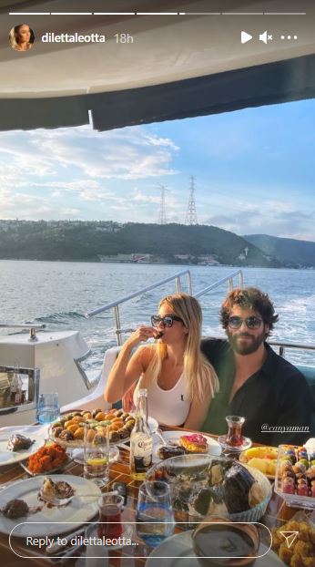 Can Yaman dining with Diletta Leotta Turkey