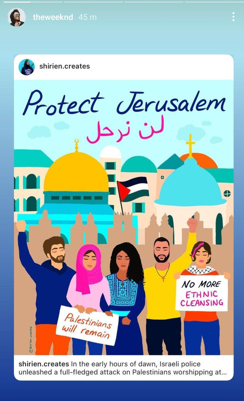 the weeknd palestine sheikh jarrah