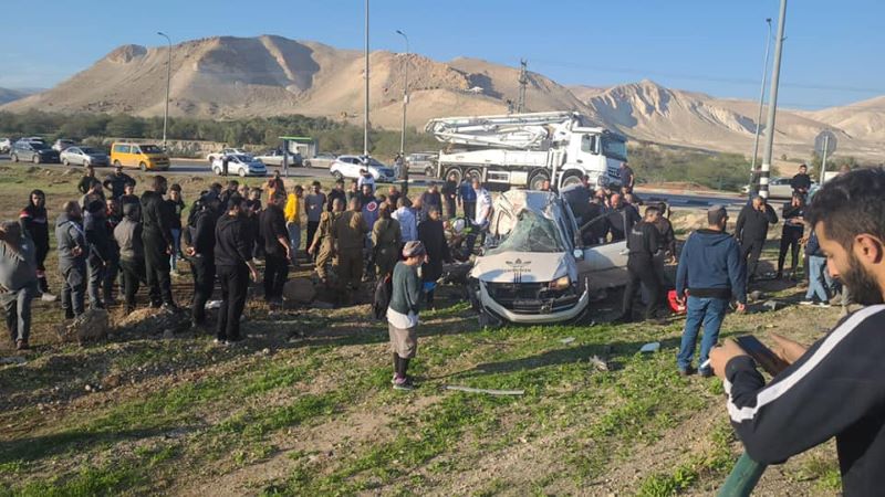 ""لقطة من موقع حادث أريحا