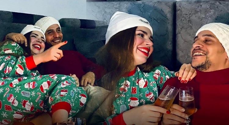 ""مريم جودة وزوجها تيفا كما ظهرا في منشور يوثق احتفالهما بليلة رأس السنة