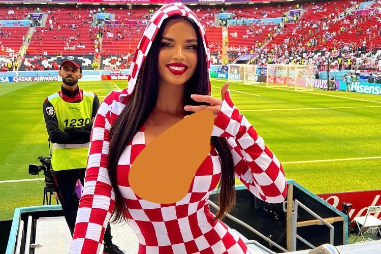 "ملكة جمال كرواتيا بإطلالة فاضحة في مونديال قطر"