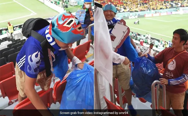 "جماهير المنتخب الياباني ينظفون مدرجات كأس العالم"