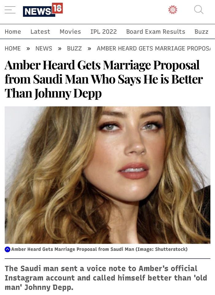العريس السعودي يصل إلى العالمية بعد طلبه يد آمبر هيرد .. هل يتم الزواج؟