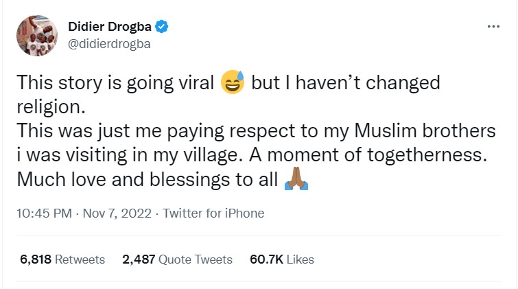 "تغريدة ديدييه دروجبا"