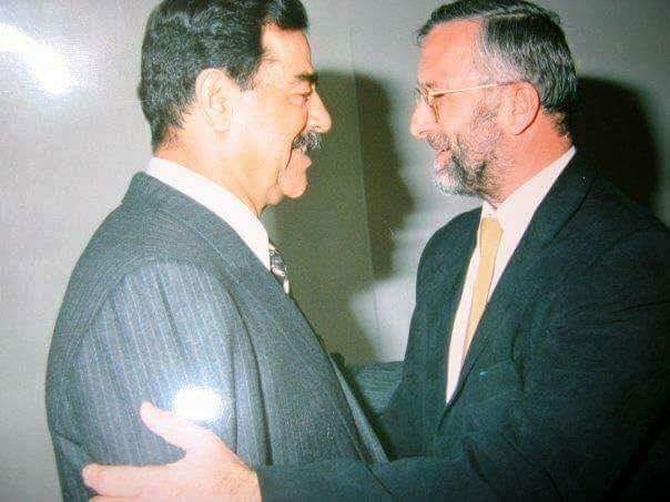 ليث شبيلات والرئيس العراقي الراحل صدام حسين