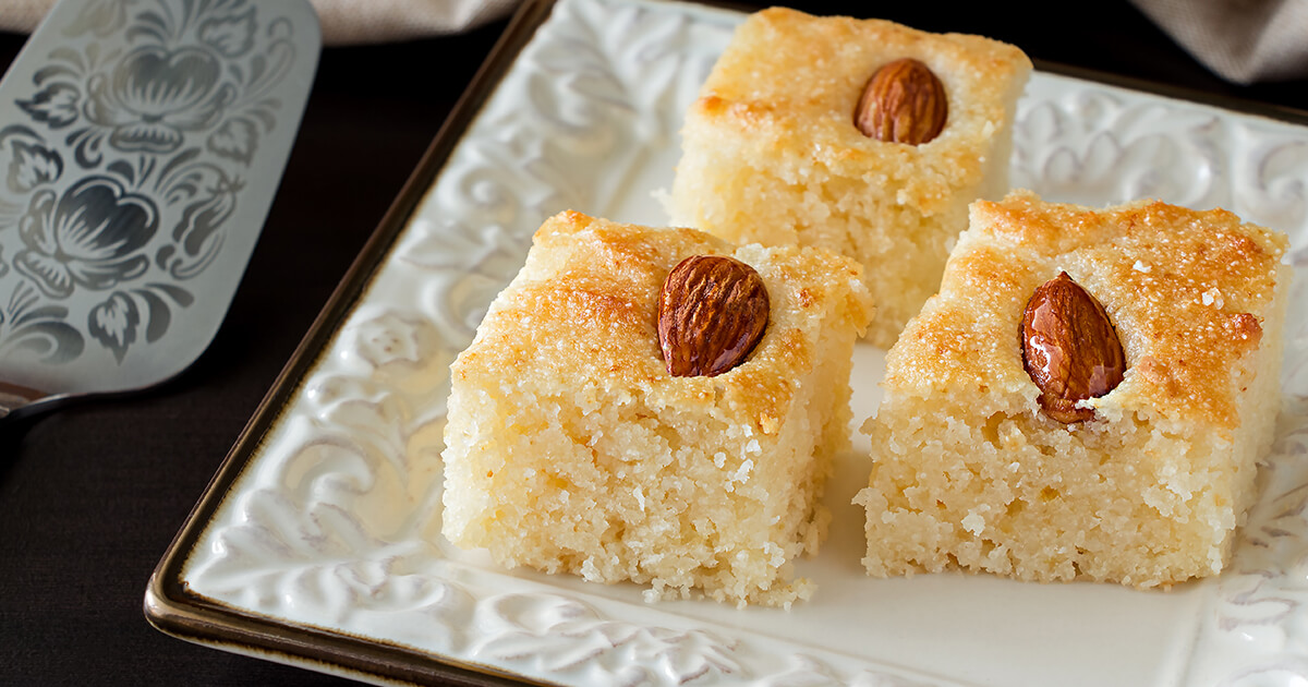 طريقة تحضير البسبوسة بالزبادي بدون بيض