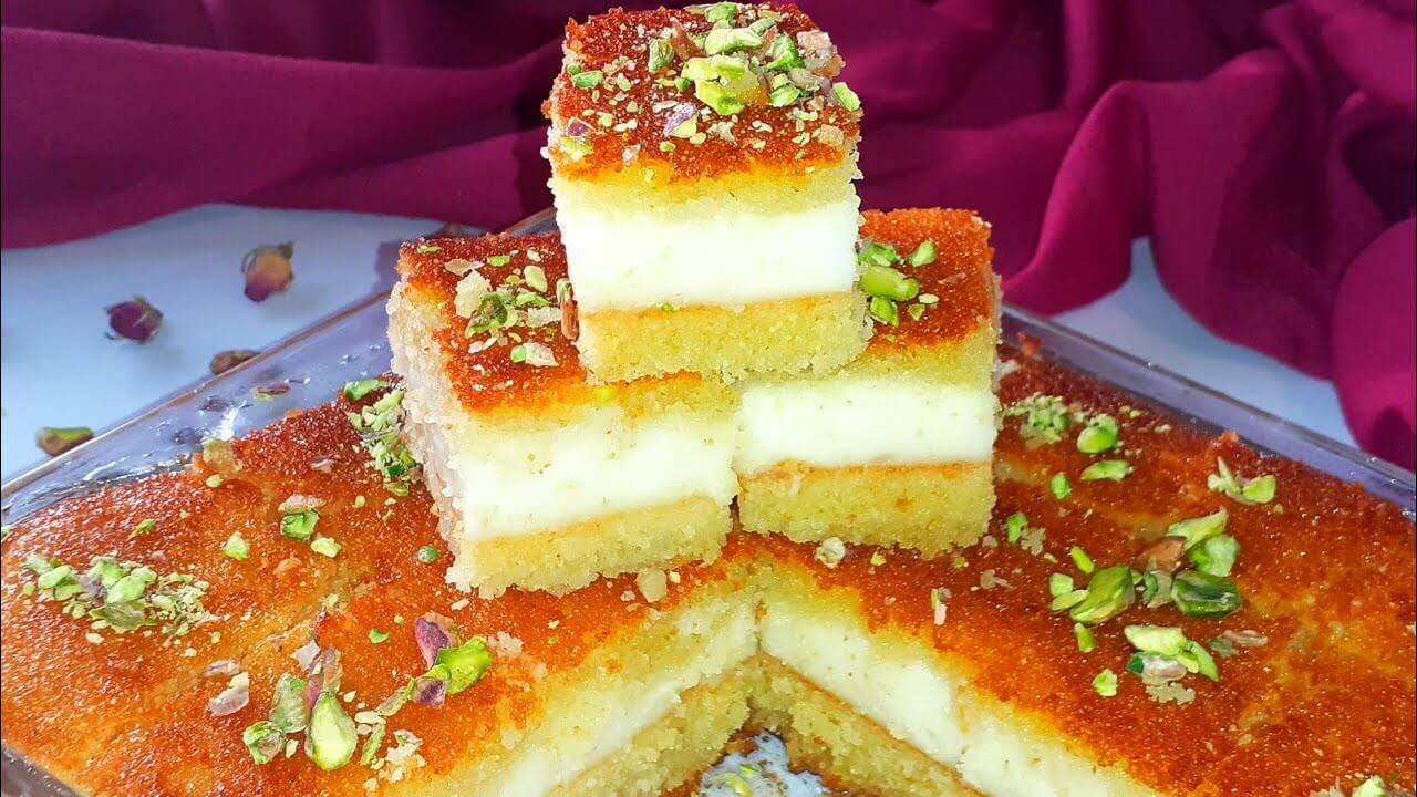 طريقة تحضير البسبوسة بالزبادي على قد الإيد