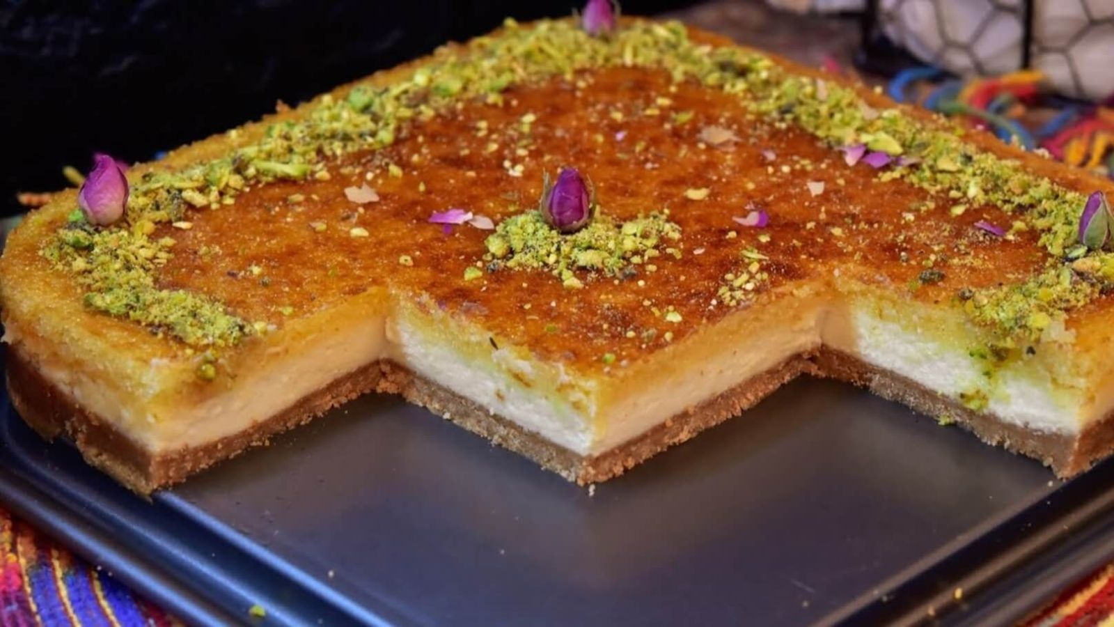 طريقة تحضير البسبوسة بالقشطة الفلسطينية