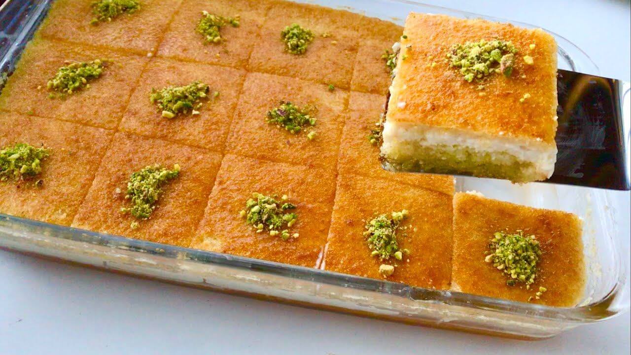 طريقة عمل البسبوسة السايبة في البيت