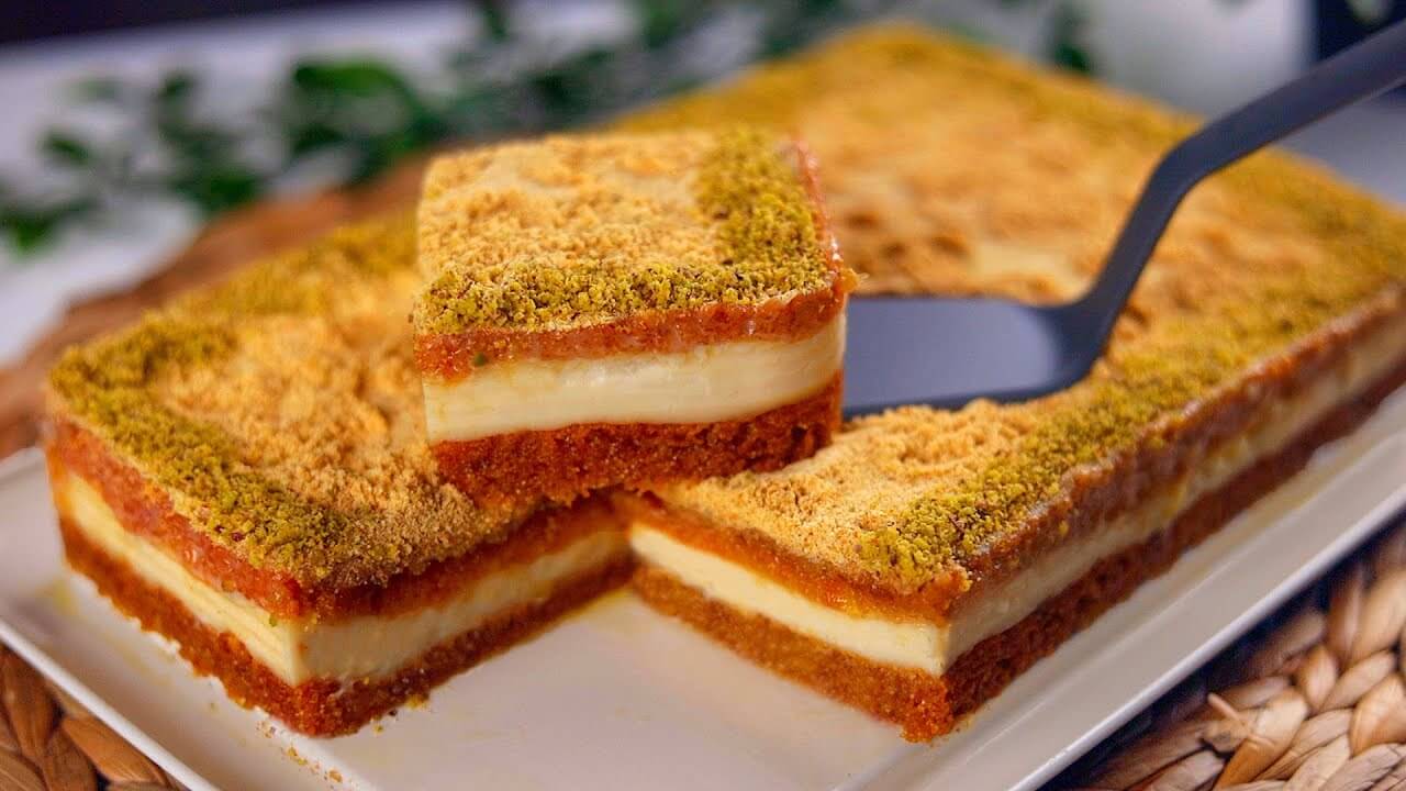 طريقة عمل البسبوسة بالقشطة مروة الشافعي