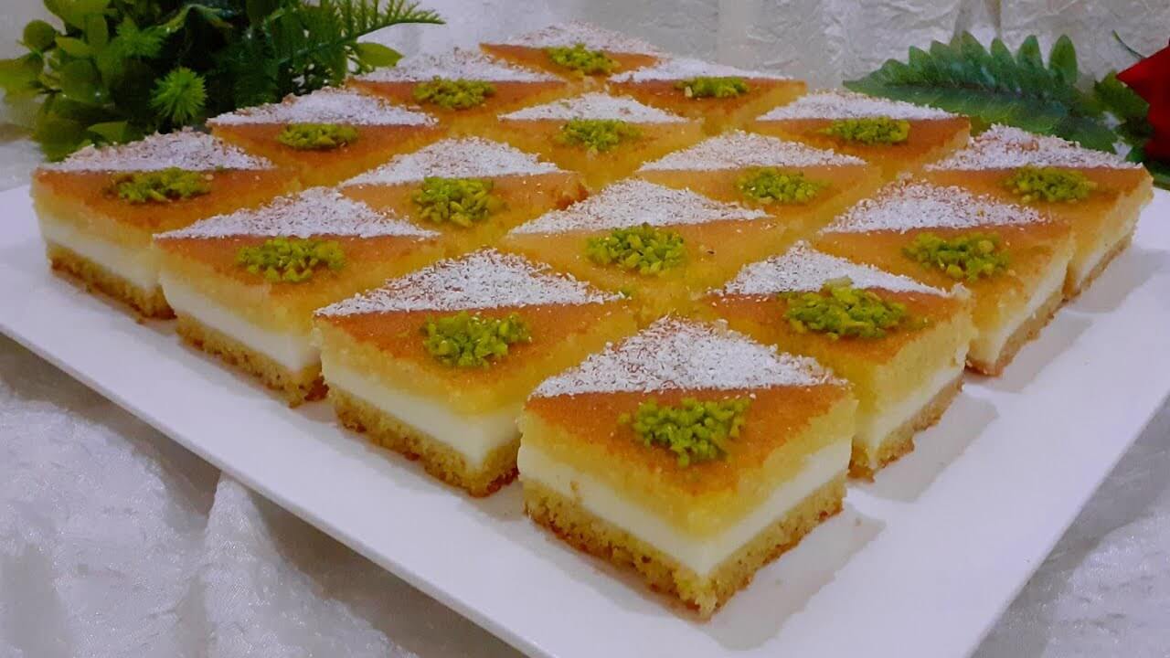 طريقة عمل البسبوسة في البيت بجوز الهند