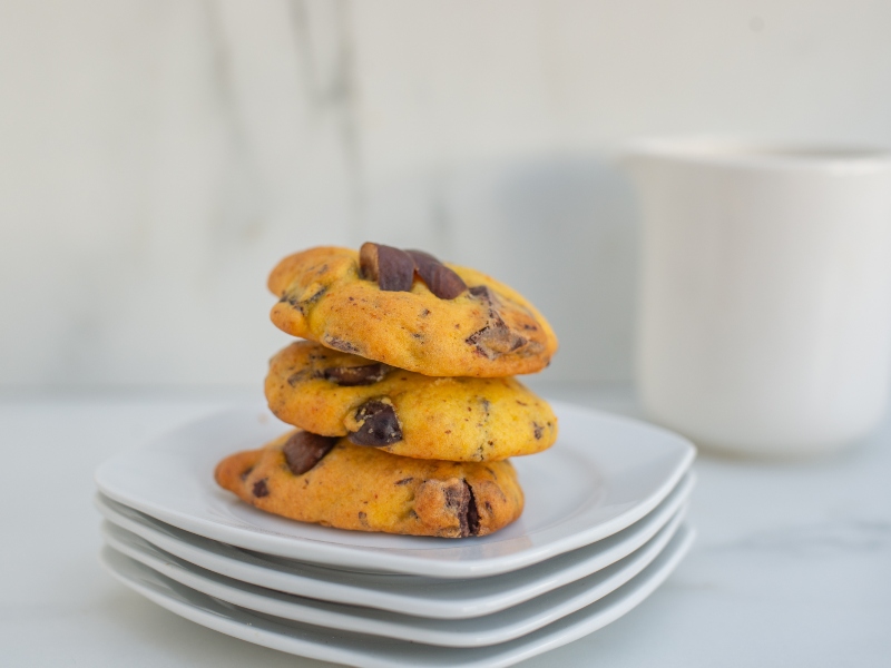 كوكيز اليقطين المقرمش بالشوكولاتة