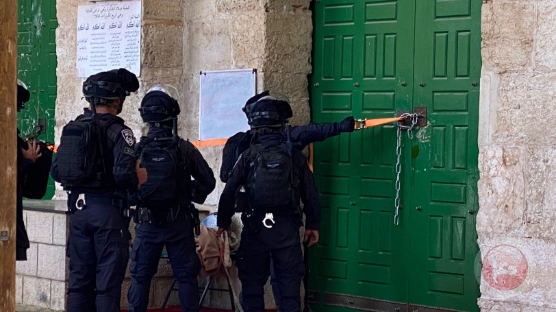 قوات اسرائيلية أمام بوابات المسجد الأقصى