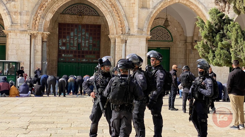 قوات الاحتلال الاسرائيلي في باحات المسجد الأقصى