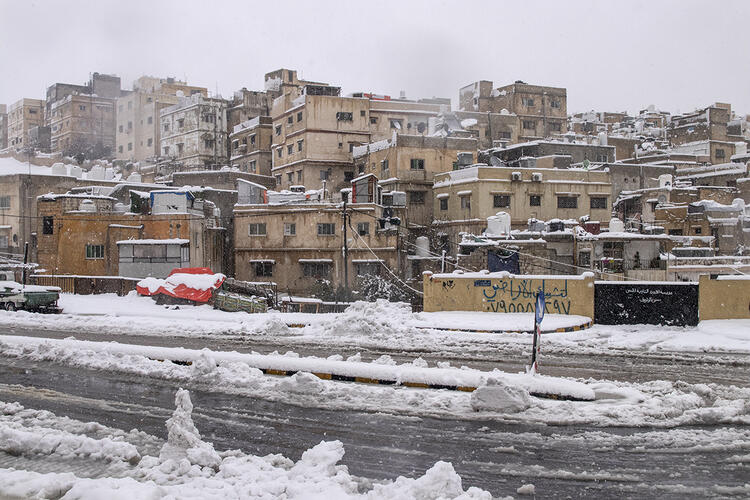 In Pictures: Major Snowstorm Hits Amman, Jordan