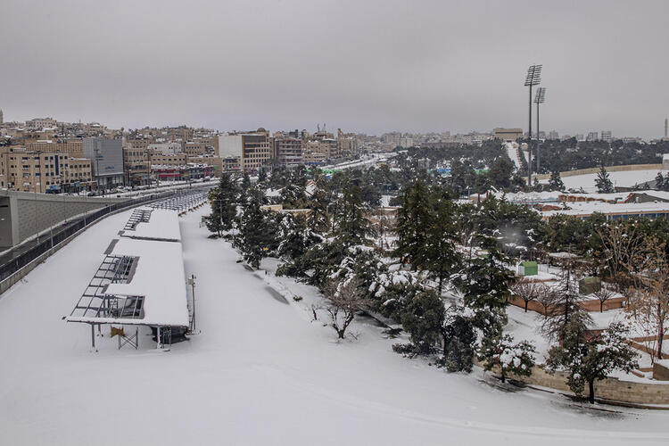 In Pictures: Major Snowstorm Hits Amman, Jordan
