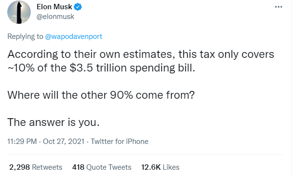 Elon Musk Tweet billionaires' tax