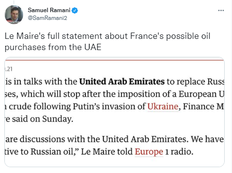 France oil UAE