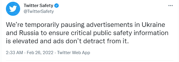 Tech giants Ukraine Twitter