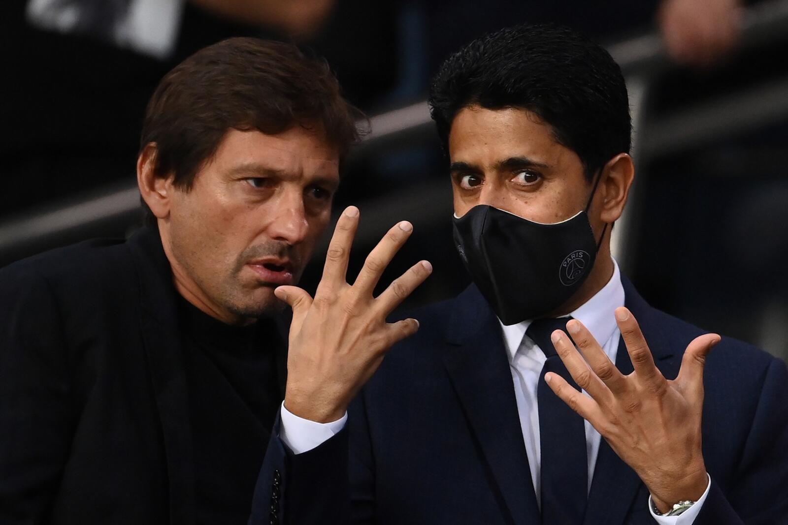 Leonardo and Al-Khelaifi (Photo: AFP)