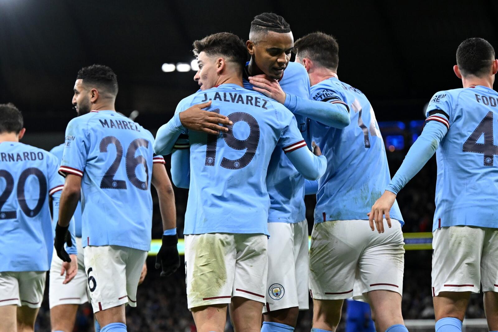 Manchester City face Manchester United on Saturday. (Photo by Oli SCARFF / AFP)