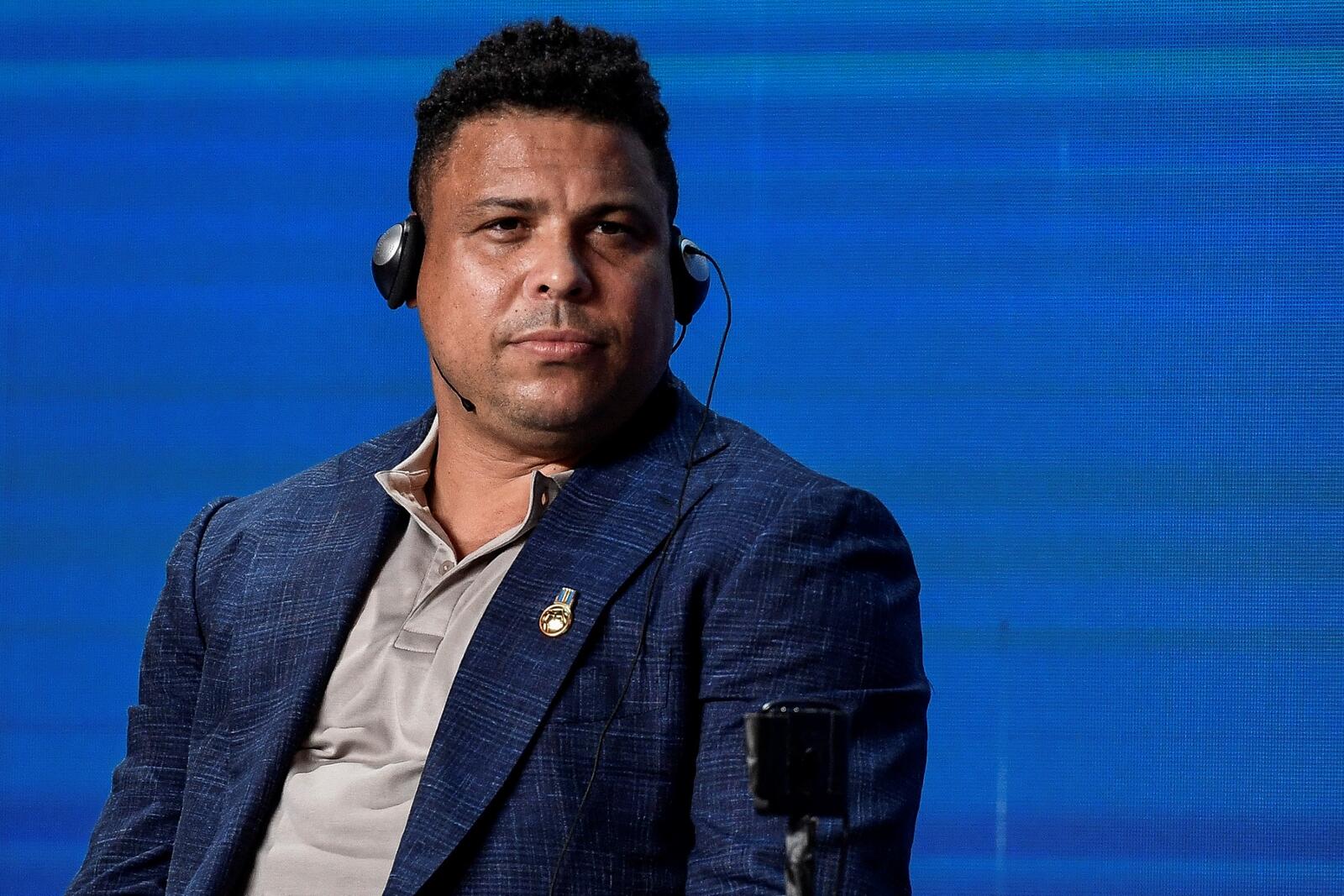 Brazilian retired footballer, Ronaldo Luis Nazario de Lima aka Ronaldo attends a session of the 13th edition of the Dubai International Sports Conference, at Madinat Jumeirah in Dubai on January 2, 2019. / AFP / La Presse / Marco ALPOZZI