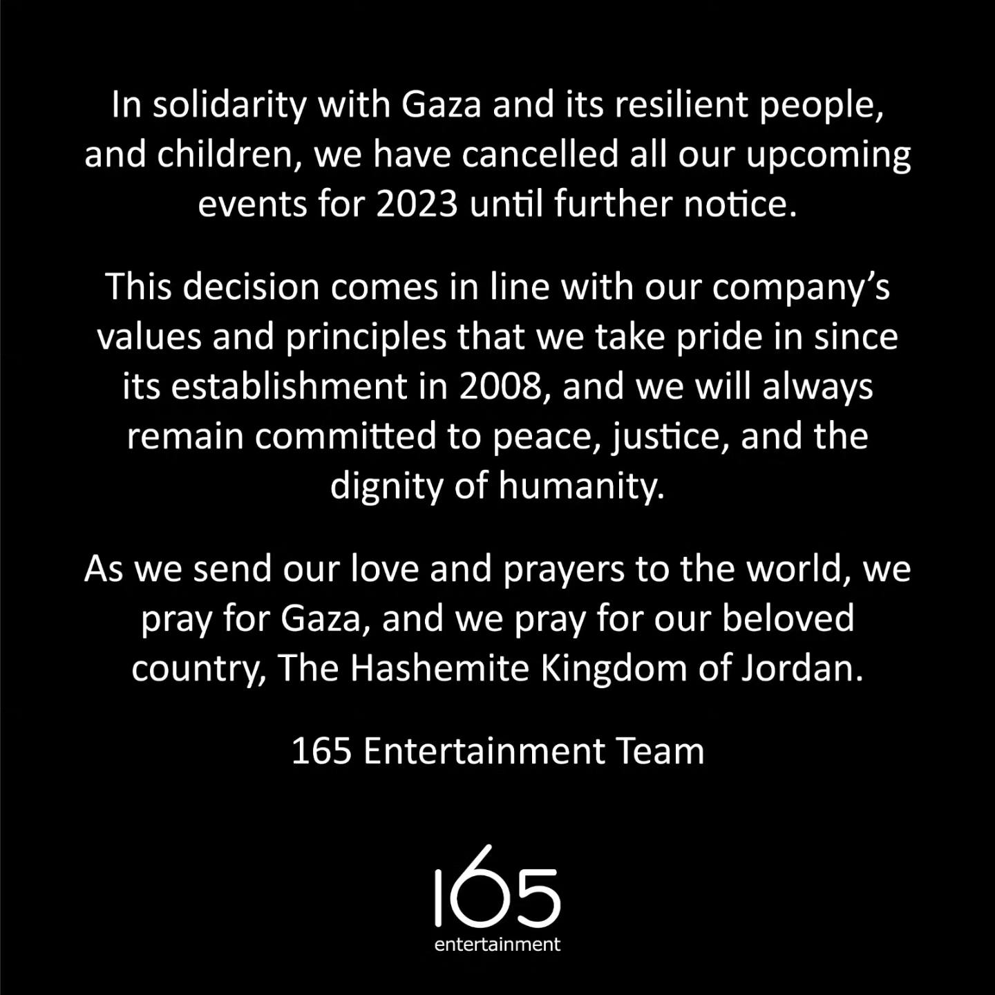 concerts in Amman cancelled for 2023 because of Gaza war Palestine Israel