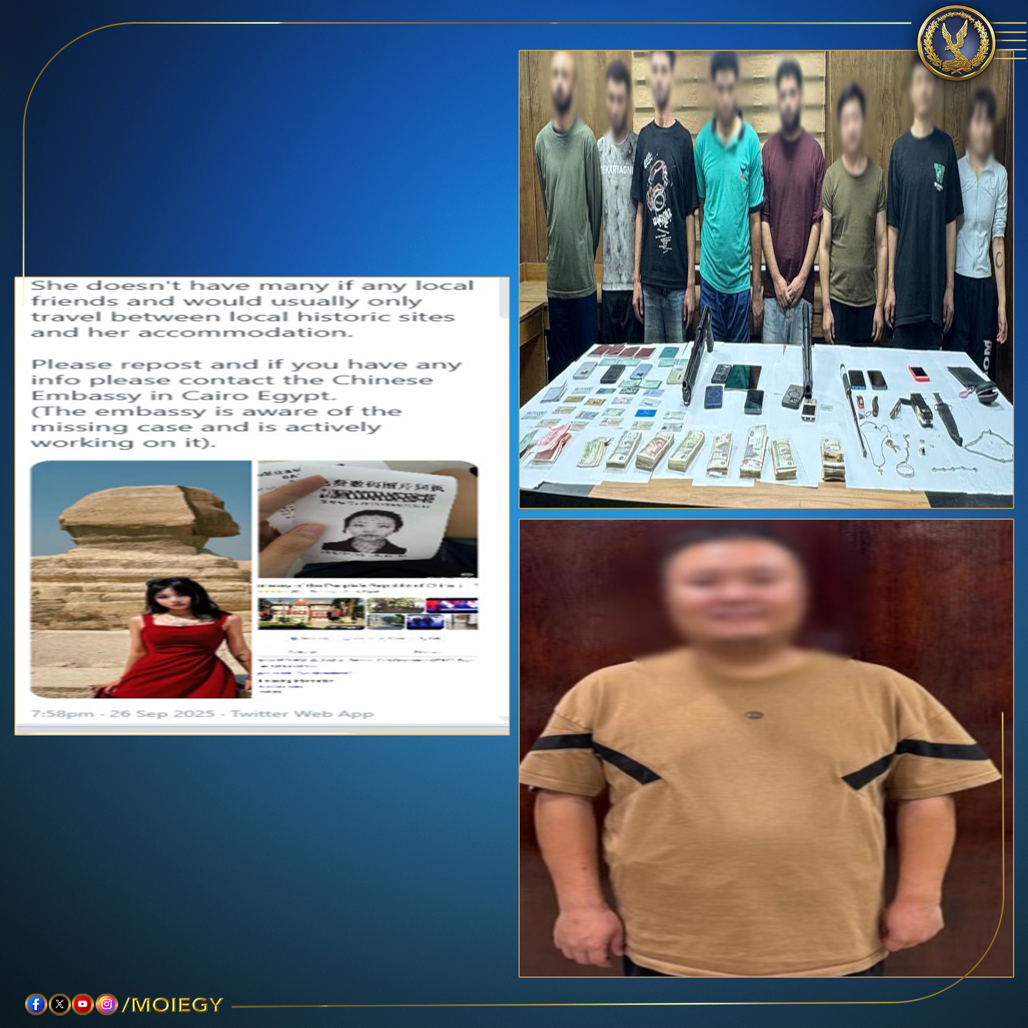 Chinese tourist feared missing in Egypt