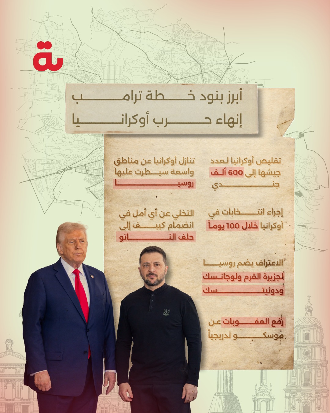 أبرز بنود خطة ترامب لإنهاء حرب أوكرانيا 