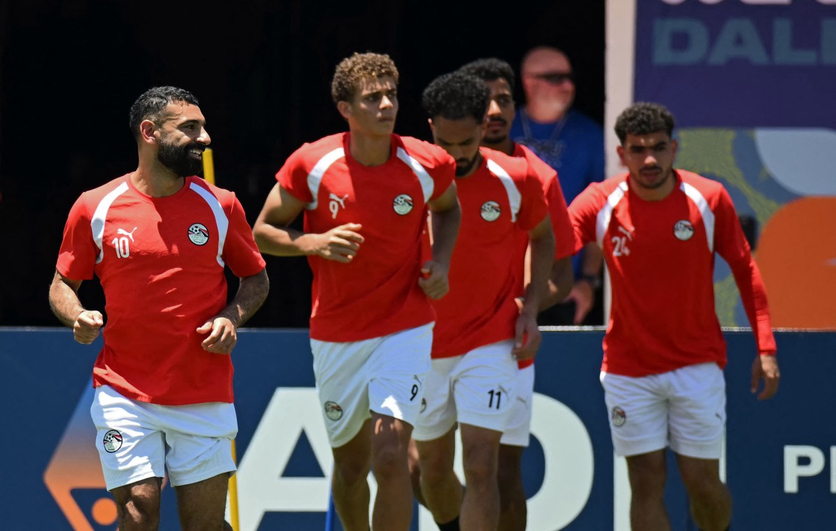 حمزة عبدالكريم لاعب شباب برشلونة خلال تدريبات منتخب مصر أثناء منافسات كأس العالم 2026