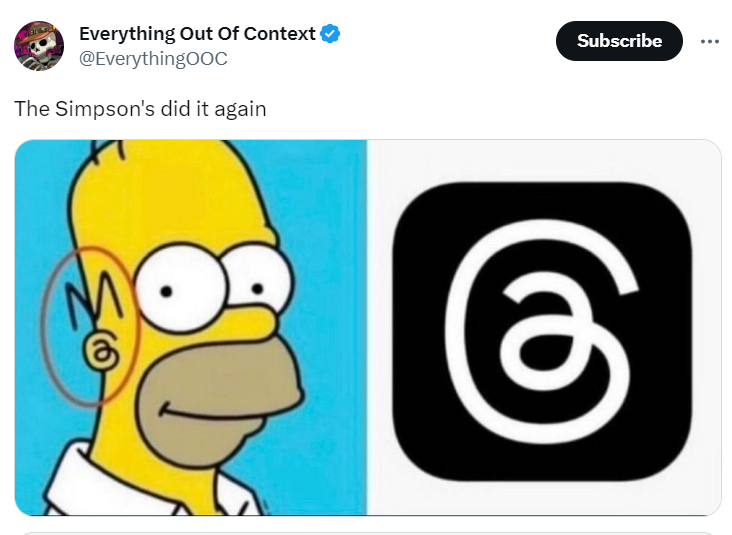 مسلسل ذا سيمبسونز توقّع إطلاق تطبيق ثريدز