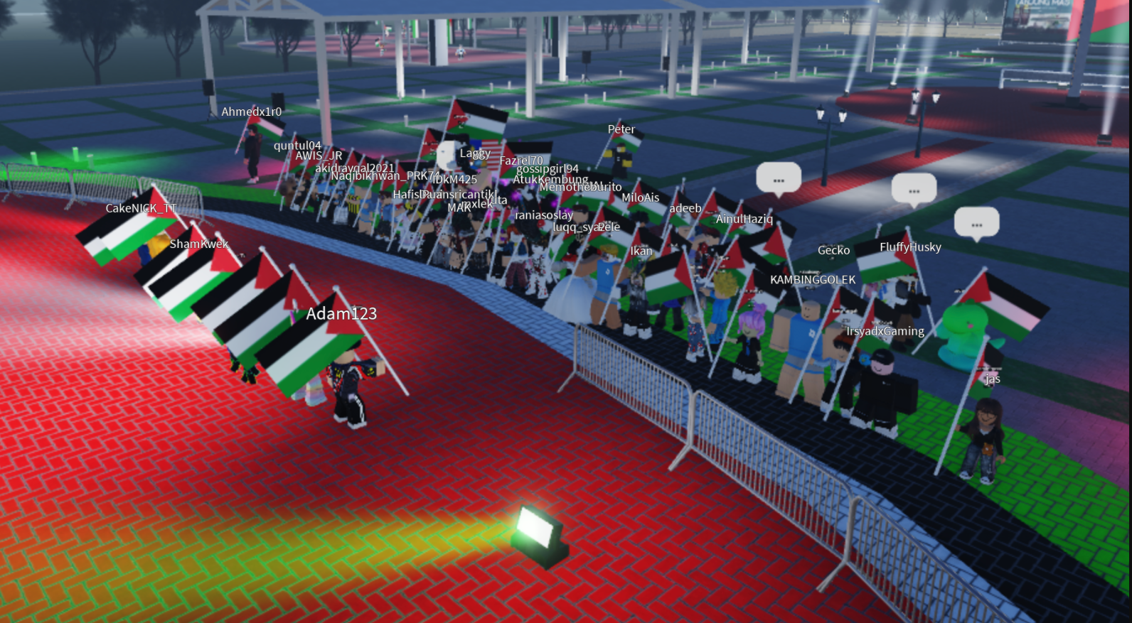 مظاهرات داعمة لفلسطين على لعبة روبلوكس