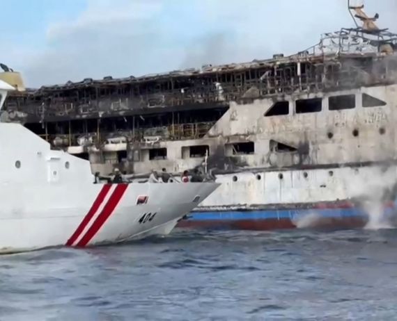 Five dead after fire engulfs Indonesian ferry
