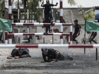Palestinian military cadets take part in a training session organised by Hamas' military wing, the Ezzedin al-Qassam Brigades, in Gaza City on July 20, 2019.  MAHMUD HAMS / AFP