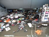Turkey's mega city Istanbul was lashed by a heavy rainstorm on August 17, killing a homeless man and leaving parts of the historic Grand Bazaar flooded.  Ozan KOSE / AFP