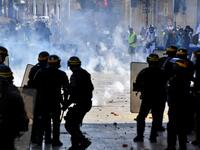 Protesters face French anti-riot police officers during an anti-government demonstration called by the "Yellow Vests" (Gilets Jaunes) movement on September 7, 2019 in Montpellier, southern France. Pascal GUYOT / AFP