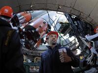 The Soyuz booster rocket FG with Soyuz MS-15 spacecraft is mounted on the launch pad at the Russian-leased Baikonur cosmodrome in Kazakhstan on September 23, 2019. MAXIM SHIPENKOV / POOL / AFP