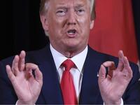 US President Donald Trump speaks during a meeting with Japanese Prime Minister Shinzo Abe in New York, September 25, 2019, on the sidelines of the United Nations General Assembly. SAUL LOEB / AFP
