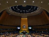 Minister of Foreign Affairs of Saudi Arabia Ibrahim Abdulaziz Al-Assaf speaks during the 74th session of the United Nations General Assembly on September 26, 2019 at the United Nations Headquarters in New York City. Johannes EISELE / AFP