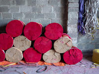 Vietnamese workers collect dried incense sticks in Quang Phu Cau village on the outskirts of Hanoi on January 9, 2020 ahead of the upcoming Lunar New Year celebrations, referred to in Vietnam as Tet (Shutterstock)