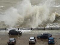 Britain and Ireland hunkered down Sunday for a powerful storm expected to disrupt air, rail and sea links, cancel sports events, cut electrical power and damage property. With howling winds and driving rain, forecasters said Ciara would also hit France, Belgium, the Netherlands, Switzerland and Germany. GLYN KIRK / AFP