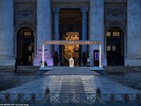 Pope Francis presided over a moment of prayer on the sagrato, accompanied only by one other priest and television crews broadcasting his message to Italy and the rest of the world. (AFP/File)