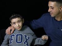 This combination of pictures created on June 8, 2020, shows (top L to R) Ahmed al-Louth, who lost his left eye, posing during a photo session in Bureij refugee camp in central Gaza; Muath Amarneh, who lost his left eye, posing during a photo session in Ramallah; Mohammed Burqan, who lost his right eye, posing during a photo session in Jerusalem; (middle L to R) Jacqueline Shahada, who lost her left eye, posing during a photo session in Bureij refugee camp in central Gaza; Malek Issa, 9, lost his left eye