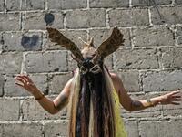 Mijane Jimenez, 31, activist of the Afro-Mexican community, wears a "Diablo" mask in Cuajinicuilapa, Guerrero state, Mexico, on September 10, 2020, amid the COVID-19 coronavirus pandemic. Although there are 1,5 million African descendants in a country of 128 million inhabitants, it is normal to hear that "in Mexico there are no blacks". PEDRO PARDO / AFP