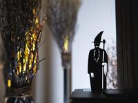 The Wizards is displayed at the HEX!, a museum of Witch Hunt, on October 1, 2020 in Ribe, Denmark. Located in the home of a former witch hunter, the Hex! Museum of Witch Hunt sheds light on how a fear of witches led to persecutions that swept across Denmark and Europe in the 16th and 17th centuries. Jonathan NACKSTRAND / AFP