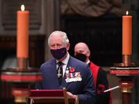 Britain's Prince Charles, Prince of Wales speaks at a service to commemorate the centenary of the burial of the Unknown warrior at Westminster Abbey on Armistice day in London on November 11, 2020. Jeremy Selwyn / POOL / AFP