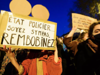 French protestors rally in Nantes on Friday against the new security law with more demonstrations expected on Saturday JEAN-FRANCOIS MONIER AFP