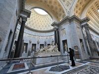 A man visits the Vatican museum on its reopening day, on February 1, 2021 in Vatican City, as the city-state eases its closure aimed at curbing the spread of the COVID-19 infection, caused by the new coronavirus. Andreas SOLARO / AFP